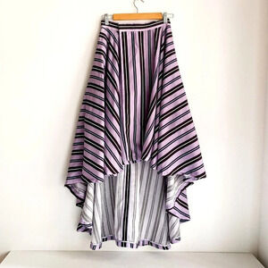 G.V.G.V Lavender Purple Striped high  Low Rexcell Skirt 36 Made in Japan